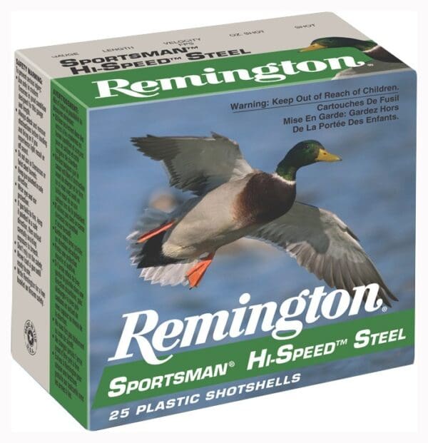 Remington Hi-Speed Steel 12GA 3" 1-1/4oz #4 Shot 25 Rounds