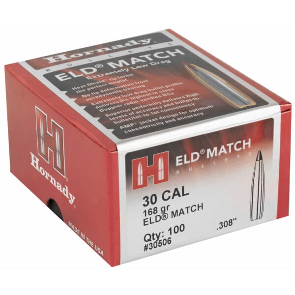 Hornady ELD-M 30 Cal .308 168gr 100ct Bullet - Pack of 100 - Image 2