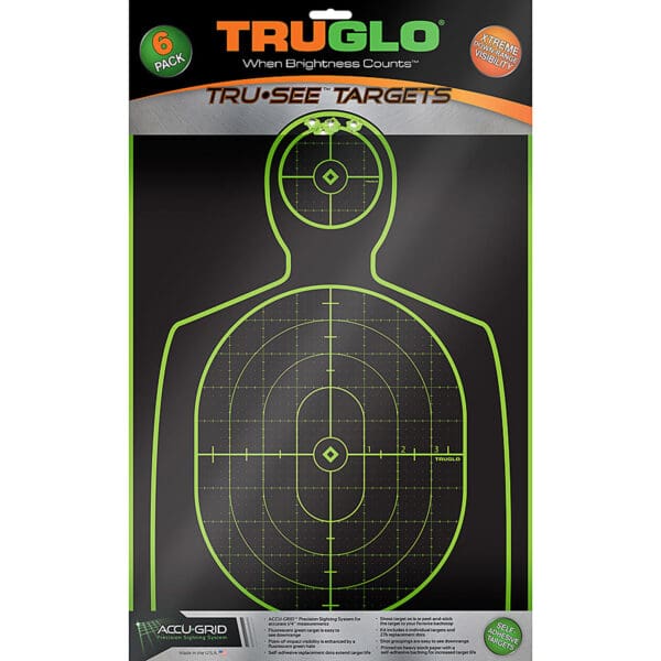 TRUGLO TRU-SEE Handgun Target 12x18 - Pack of 6