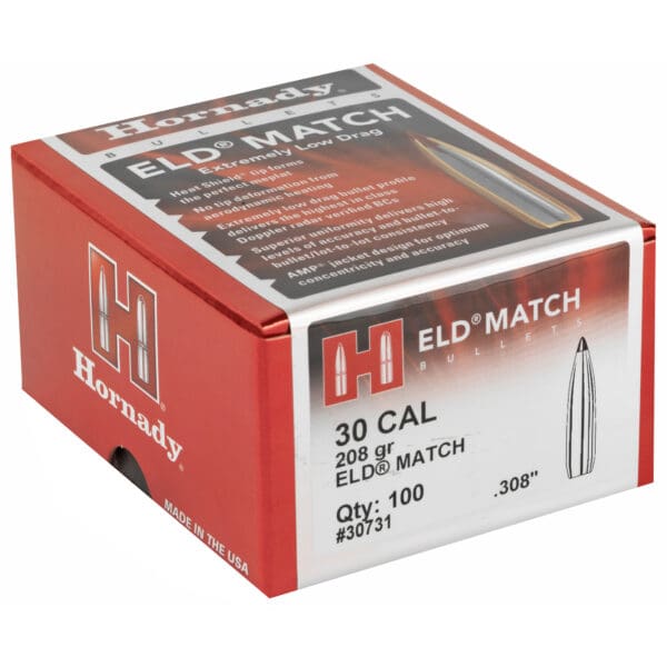 Hornady ELD-M 30 Cal .308 208gr 100ct Bullets Pack - Image 2