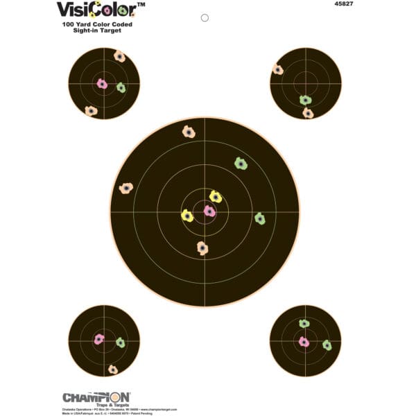 Champion VisiColor Sight-In Targets 8" 10 Pack