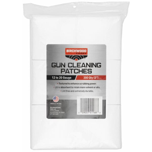 B/C 3" 12-20GA Shotgun Patches 300-Pack - Gun Cleaning Supplies