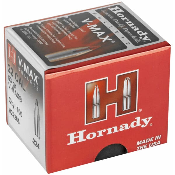 Hornady V-MAX 22 Cal .224 53gr 100ct Projectile Bullets - Image 2