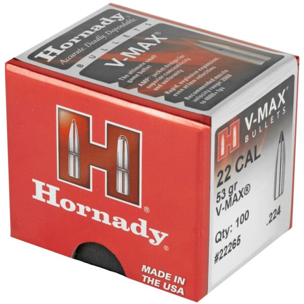 Hornady V-MAX 22 Cal .224 53gr 100ct Projectile Bullets - Image 3