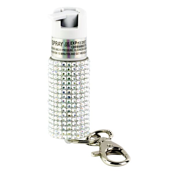 Sabre Jeweled Spray with Key Ring - Silver: Personal Security Accessory - Image 2