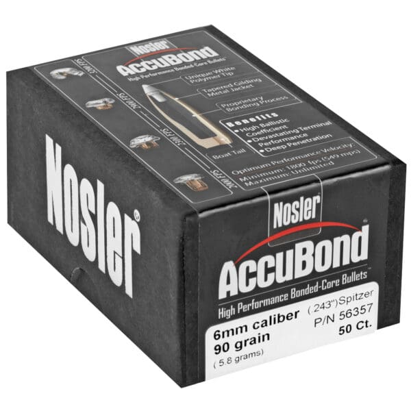 Nosler 6mm 90gr AccuBond Bullets - 50 Count Pack - Image 2