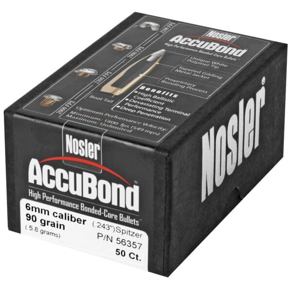 Nosler 6mm 90gr AccuBond Bullets - 50 Count Pack - Image 3