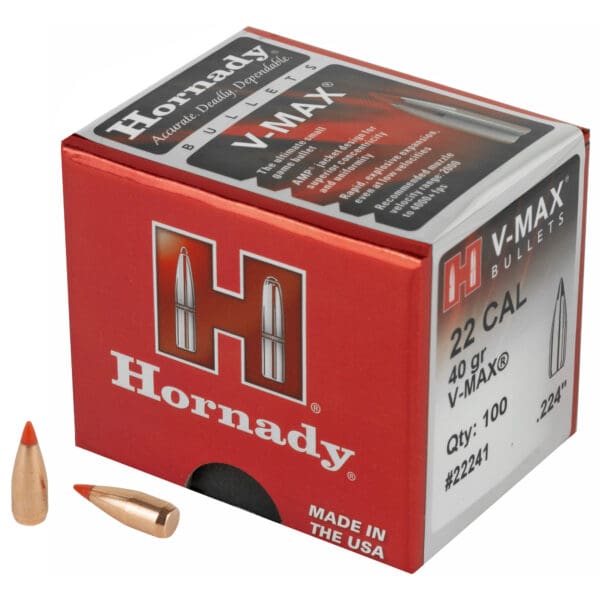 Hornady V-MAX 22 Cal .224 40gr 100ct Bullets