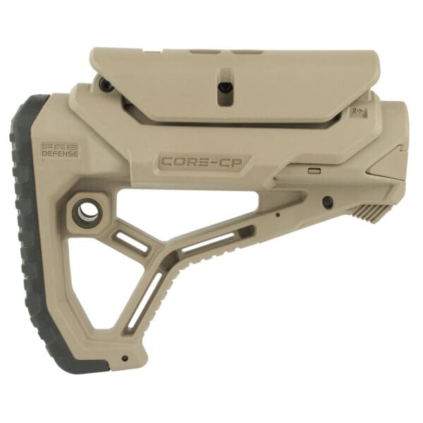 FAB Defense AR15 Stock with Cheek Rest - Tan - Image 2