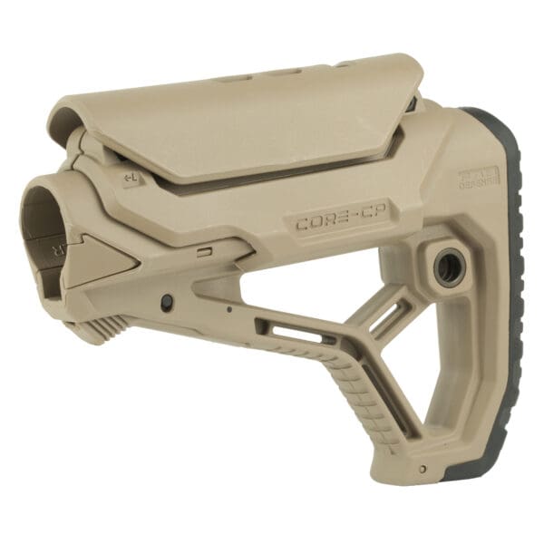 FAB Defense AR15 Stock with Cheek Rest - Tan - Image 3