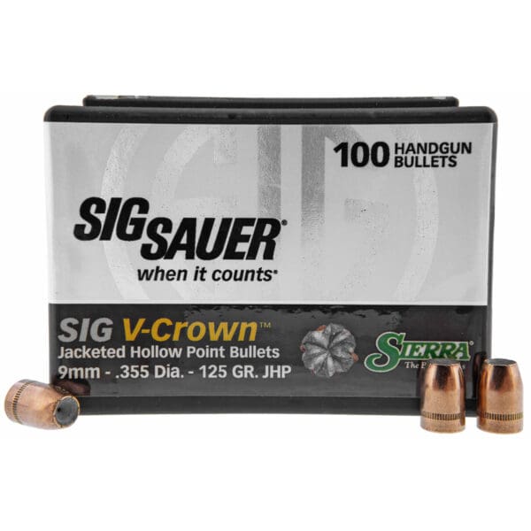 Sierra V-Crown 9mm 125gr JHP Ammunition for Sale