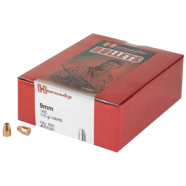 Hornady HAP 9mm .355 115gr Bullets - 500ct Pack