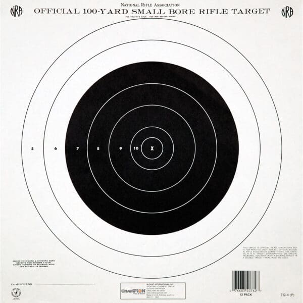 Champion NRA GTQ4 100-Yard S/B Target/Quiver 12-Pack