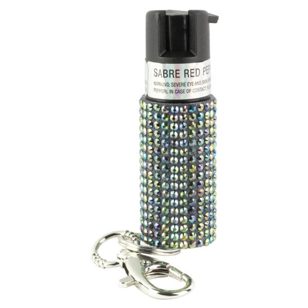 SABRE Jeweled Black Key Ring Pepper Spray