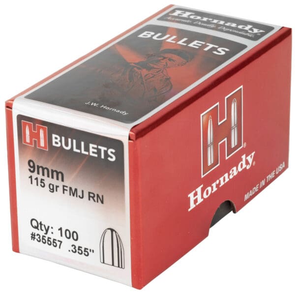 Hornady FMJ-RN 9mm .355 115gr 100ct Bullets - Image 3