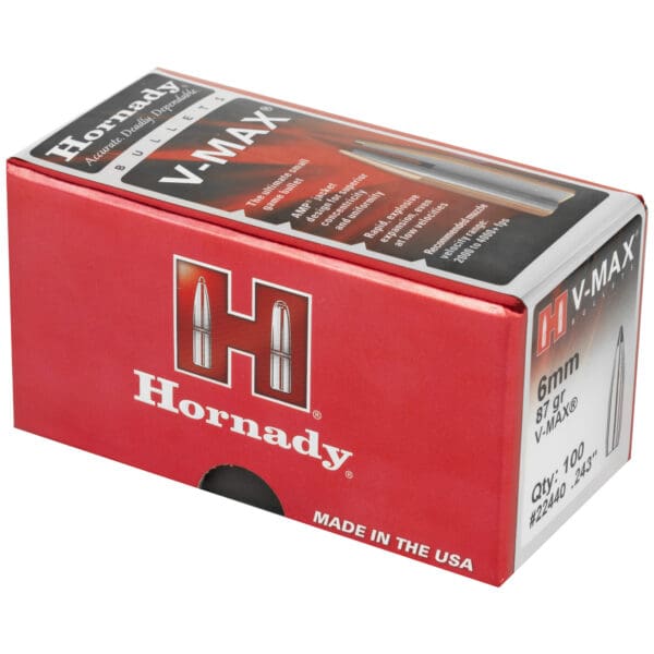 Hornady V-MAX 6mm .243 87gr 100ct Bullets Pack - Image 3