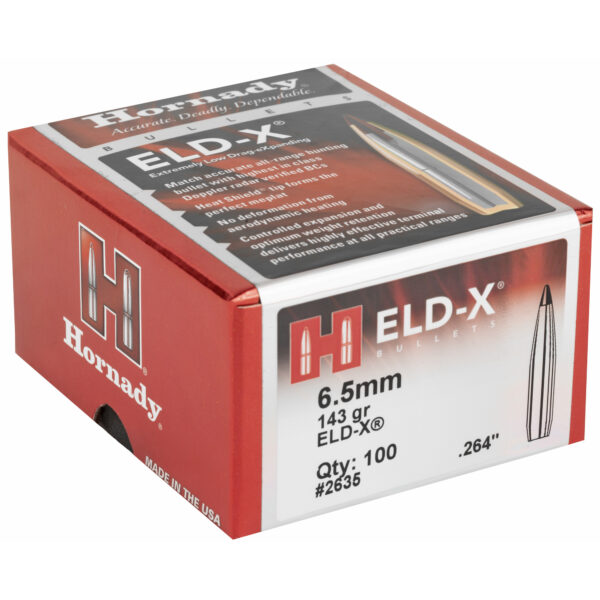 Hornady ELD-X 6.5mm .264 143gr Bullets 100ct Box - Image 2