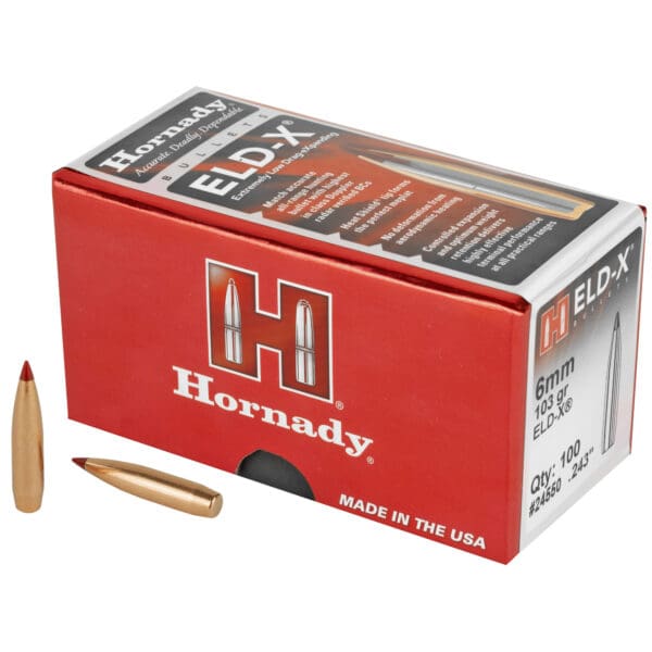 Hornady ELD-X 6mm .243 103gr Bullets 100ct