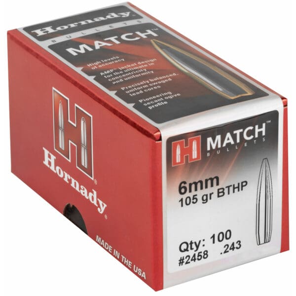 Hornady Match 6MM .243 105GR 100CT Rifle Bullets - Image 2