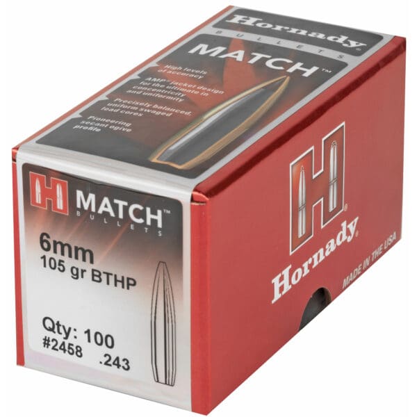 Hornady Match 6MM .243 105GR 100CT Rifle Bullets - Image 3