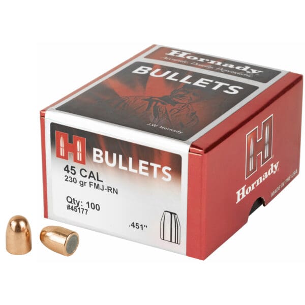 Hornady FMJ-RN 45 Cal .451 230gr 100ct Ammunition