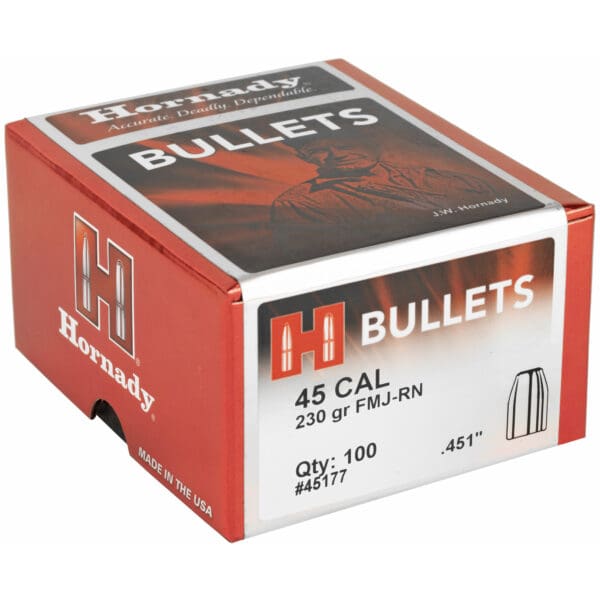 Hornady FMJ-RN 45 Cal .451 230gr 100ct Ammunition - Image 2