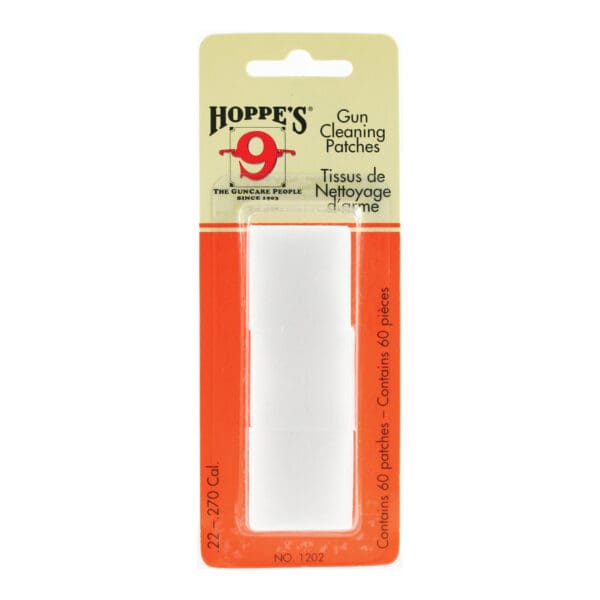 Hoppe's Cleaning Patch 22-270 Caliber 60-Count - Gun Cleaning Supplies