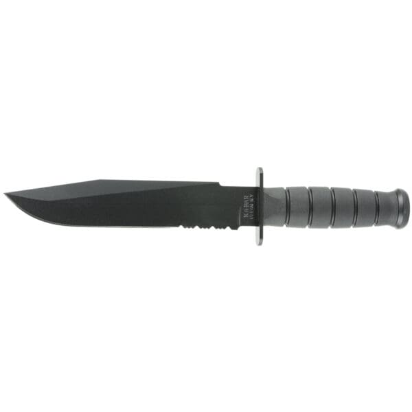 KBAR FIGHTER 8" Plain Black Fixed Blade Knife