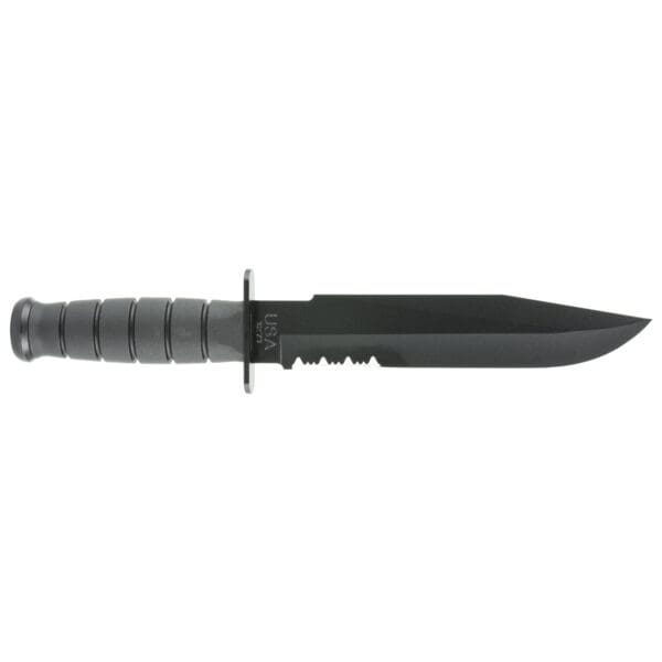 KBAR FIGHTER 8" Plain Black Fixed Blade Knife - Image 2