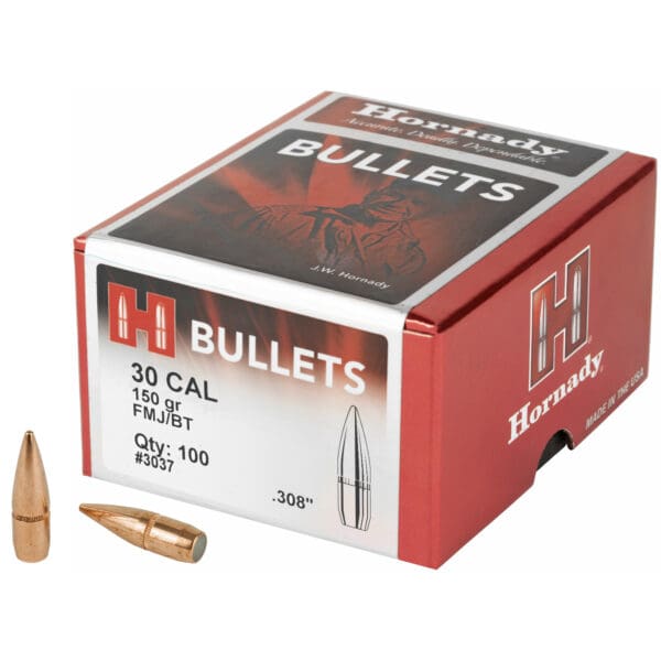 Hornady FMJ-BT 30CAL .308 150GR 100CT Rifle Bullets