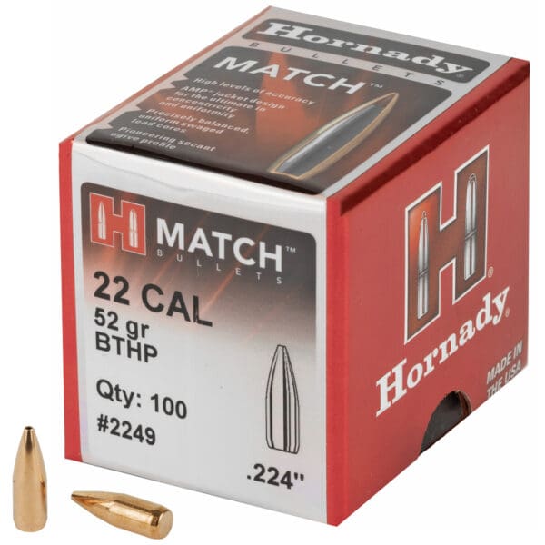 Hornady Match .22 Cal .224 52gr 100ct Ammunition