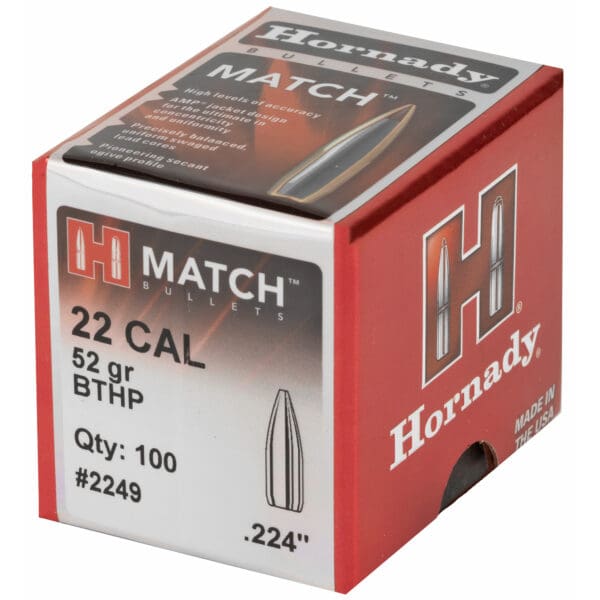 Hornady Match .22 Cal .224 52gr 100ct Ammunition - Image 3