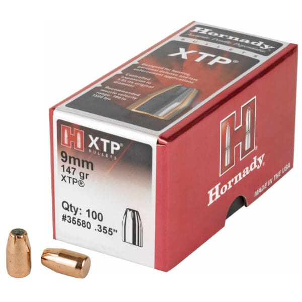 Hornady XTP 9mm 147gr Bullets 100 Count Pack