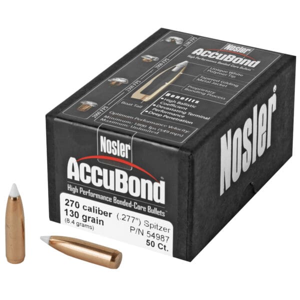 Nosler 270 Cal 130gr AccuBond Bullets - 50 Count Pack