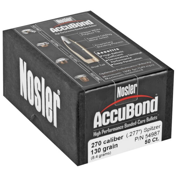 Nosler 270 Cal 130gr AccuBond Bullets - 50 Count Pack - Image 2