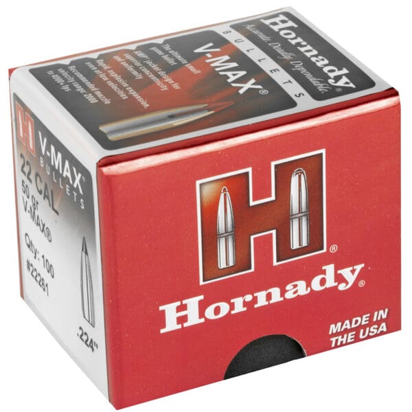 Hornady V-Max 22 Cal .224 50gr 100ct Bullets - Image 2