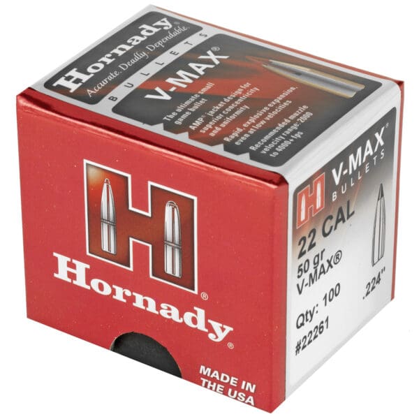 Hornady V-Max 22 Cal .224 50gr 100ct Bullets - Image 3