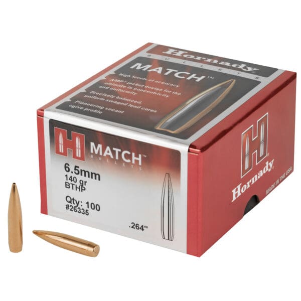 Hornady Match 6.5mm .264 140gr Bullets 100 Count Pack