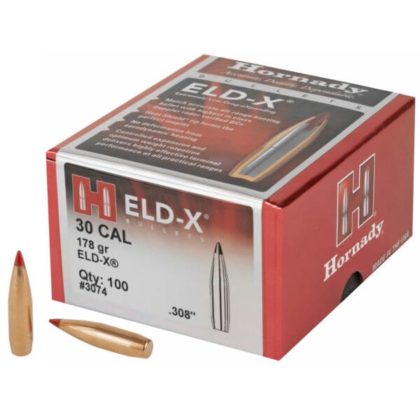 Hornady ELD-X 30CAL .308 178GR Bullets - 100 Count Pack