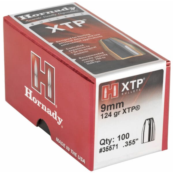 Hornady XTP 9mm .355 124gr 100ct Bullet Cartridges Pack - Image 2