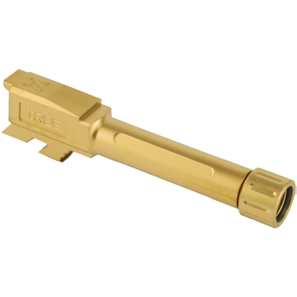 True Precision Barrel for Glock 43 Gold TIN Coated Black - Image 2