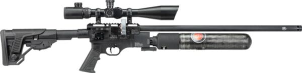 Black Hatsan Factor RC .25 PCP Air Rifle with Side Lever and 2 Magazines