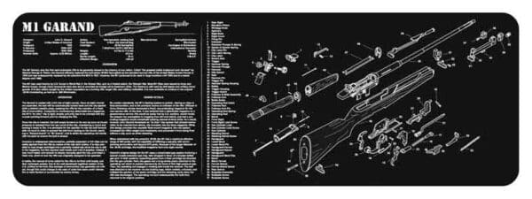 12"X36" M1 Garand BlackTekMat Armorer's Bench Mat - Protective Gun Cleaning Mat