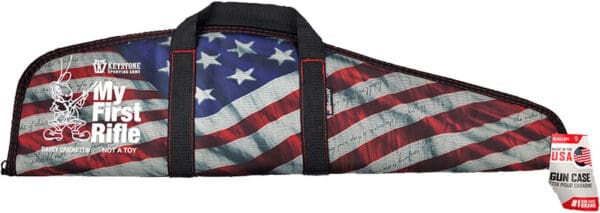 USA Flag Design 34" Shotgun Case for Rifles with White Logo - Patriotic Protection