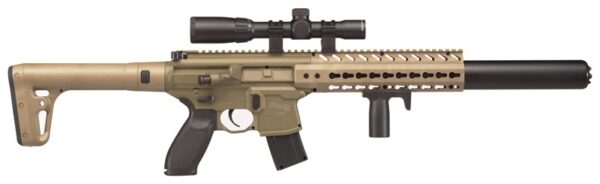 SIG SAUER FDE .177 CO2 Air Rifle with 1-4x24 Scope, 30 Round Capacity