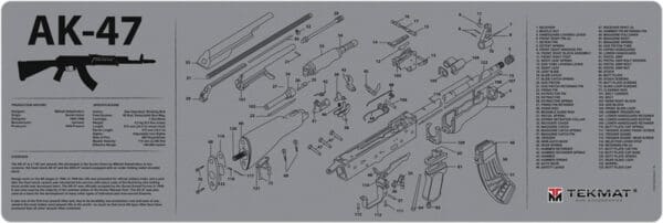 12"X36" AK-47 GreyTekMat Armorers Bench Mat - Protective Gun Cleaning Mat