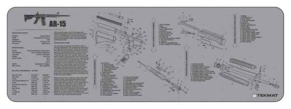 12"x36" AR-15 GreyTekMat Armorers Bench Mat