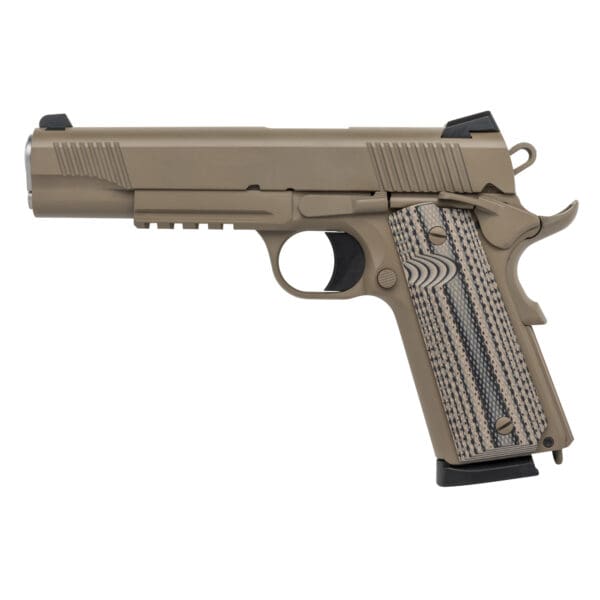 TISAS 1911 B45RDG 45ACP 5" 8RD FDE Semi-Automatic Pistol