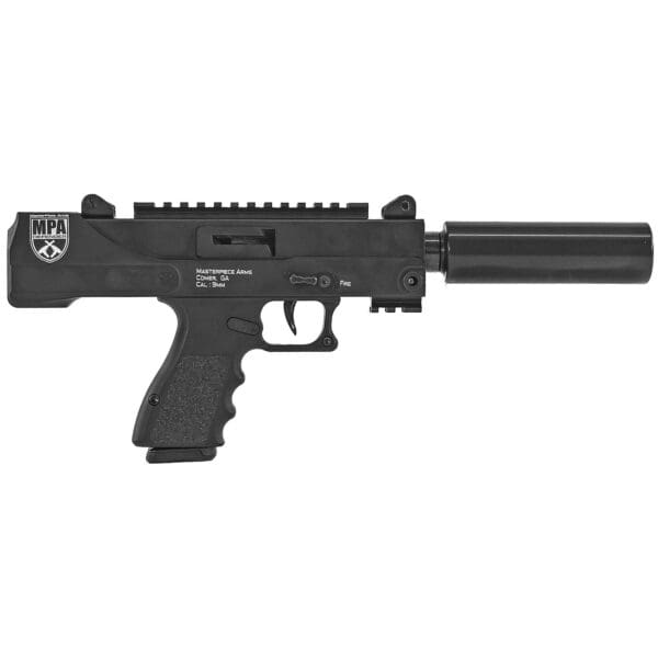 MPA 9mm Pistol 4.5" Barrel 17 Round with Threaded Barrel and Rail, Black