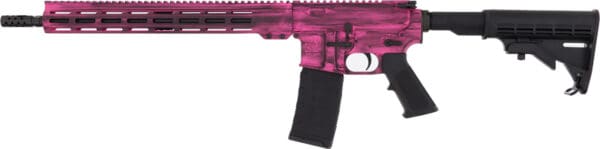 16" Nitride Barrel Prison Pink Cerakote AR-15 Battleworn .223 Wylde Rifle